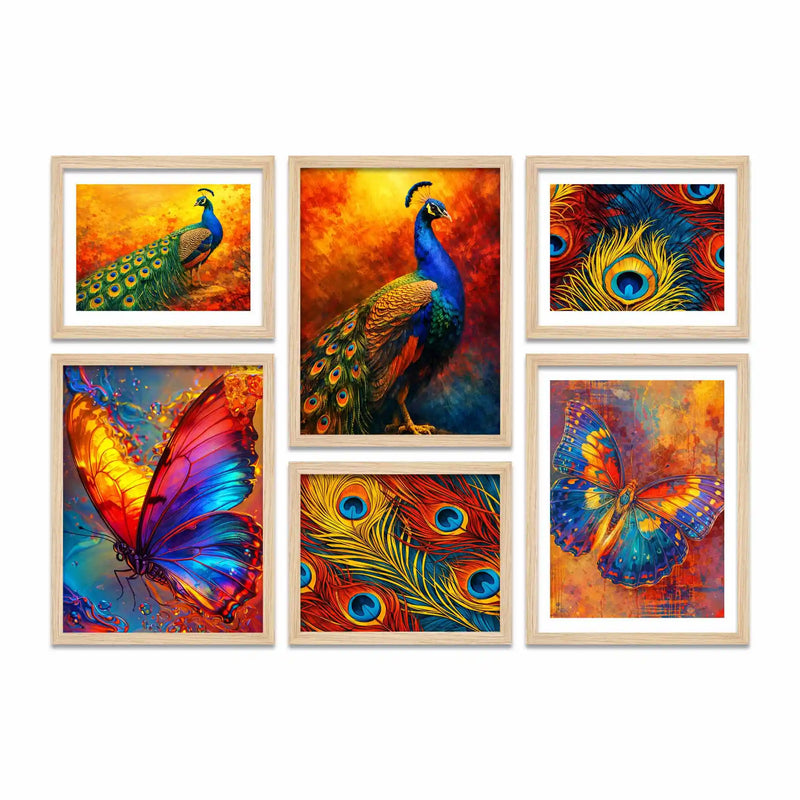 Colorful Nature Gallery Wall Art Frame Set of 6