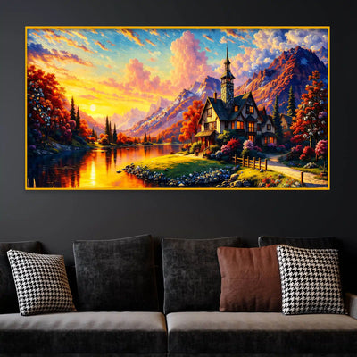 Colorful Nature Scenery Crystal Glass Painting