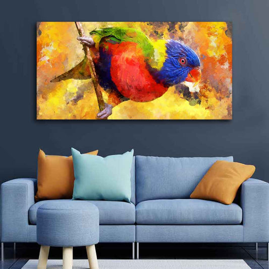 Colorful Parrot Abstract Art Wall Painting