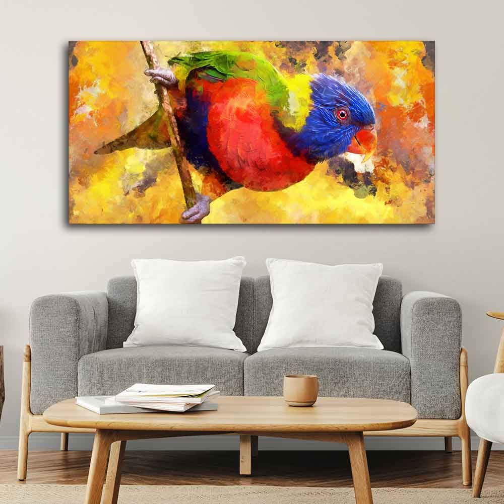 Colorful Parrot Abstract Art Wall Painting