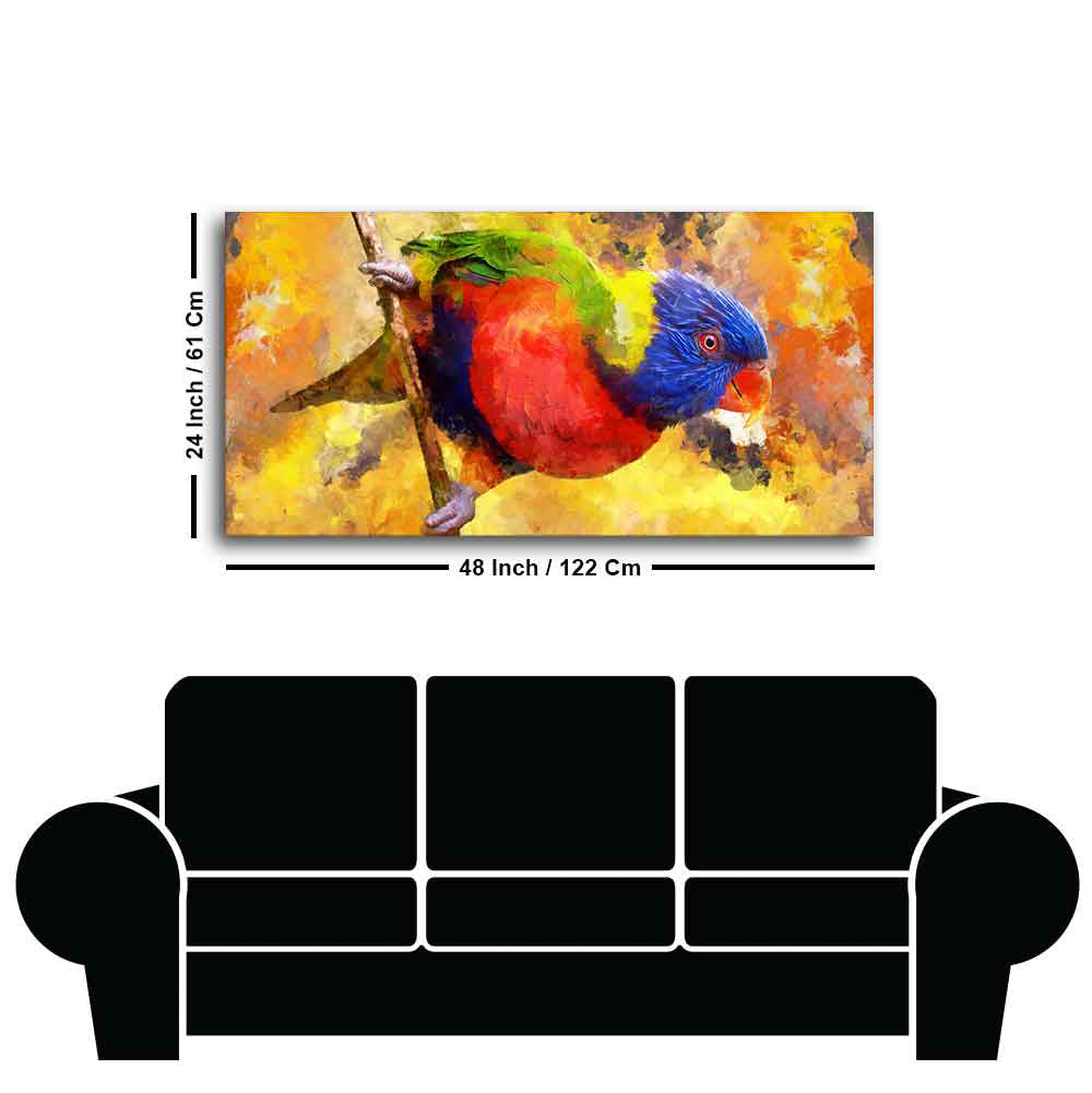 Colorful Parrot Abstract Art Wall Painting
