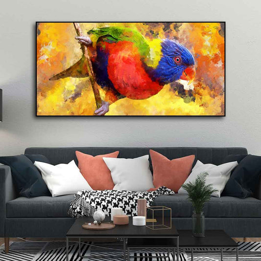 Colorful Parrot Abstract Art Wall Painting