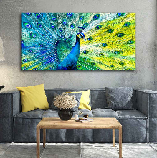 Colorful Peacock Canvas Wall Painting