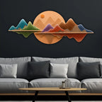 Colorful Peaks Horizon Premium Crystal Glass Backlit LED Wall Art