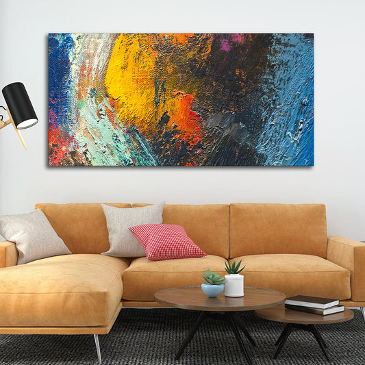 Colorful Strokes Abstract Art Canvas Wall Painting