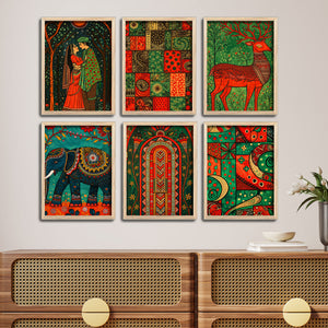 Colorful Traditional Wall Frame Set of Six for Wall Decoration
