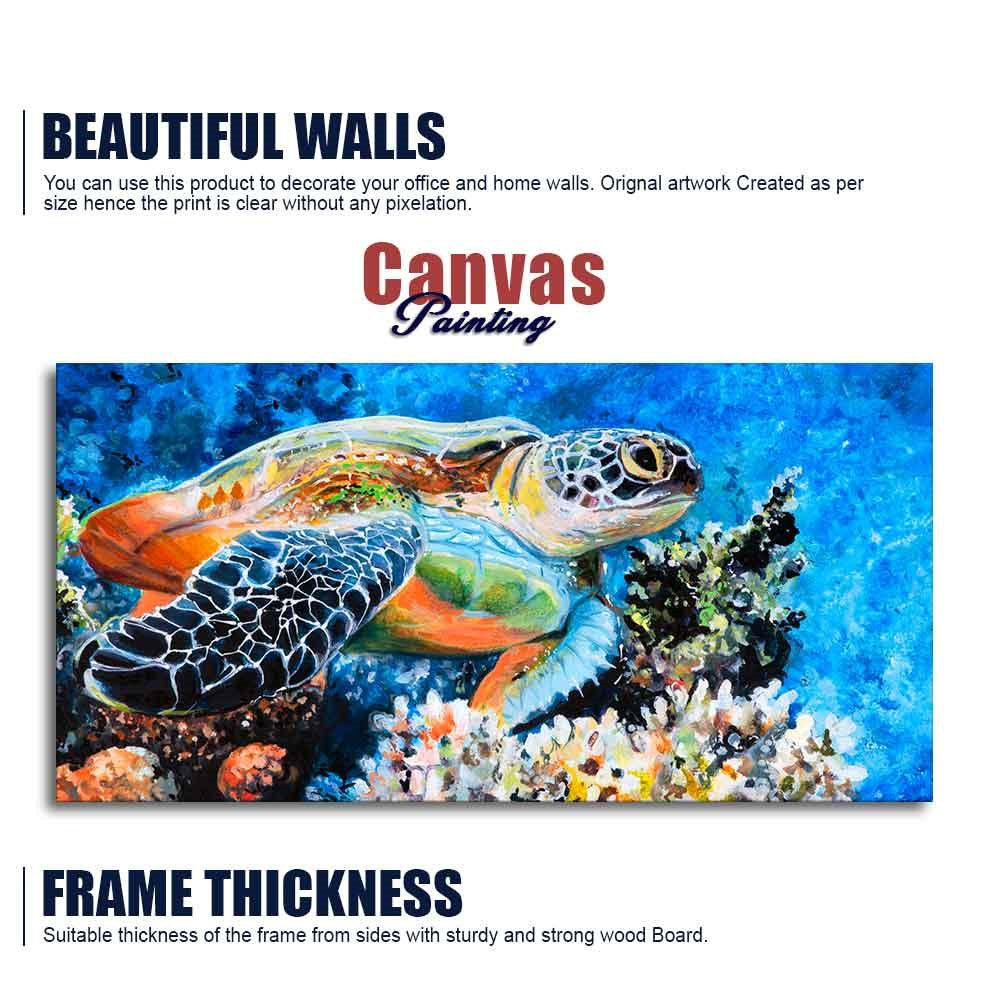 Colorful Turtle Canvas Wall Painting