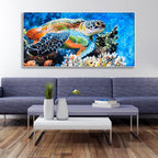 Colorful Turtle Canvas Wall Painting
