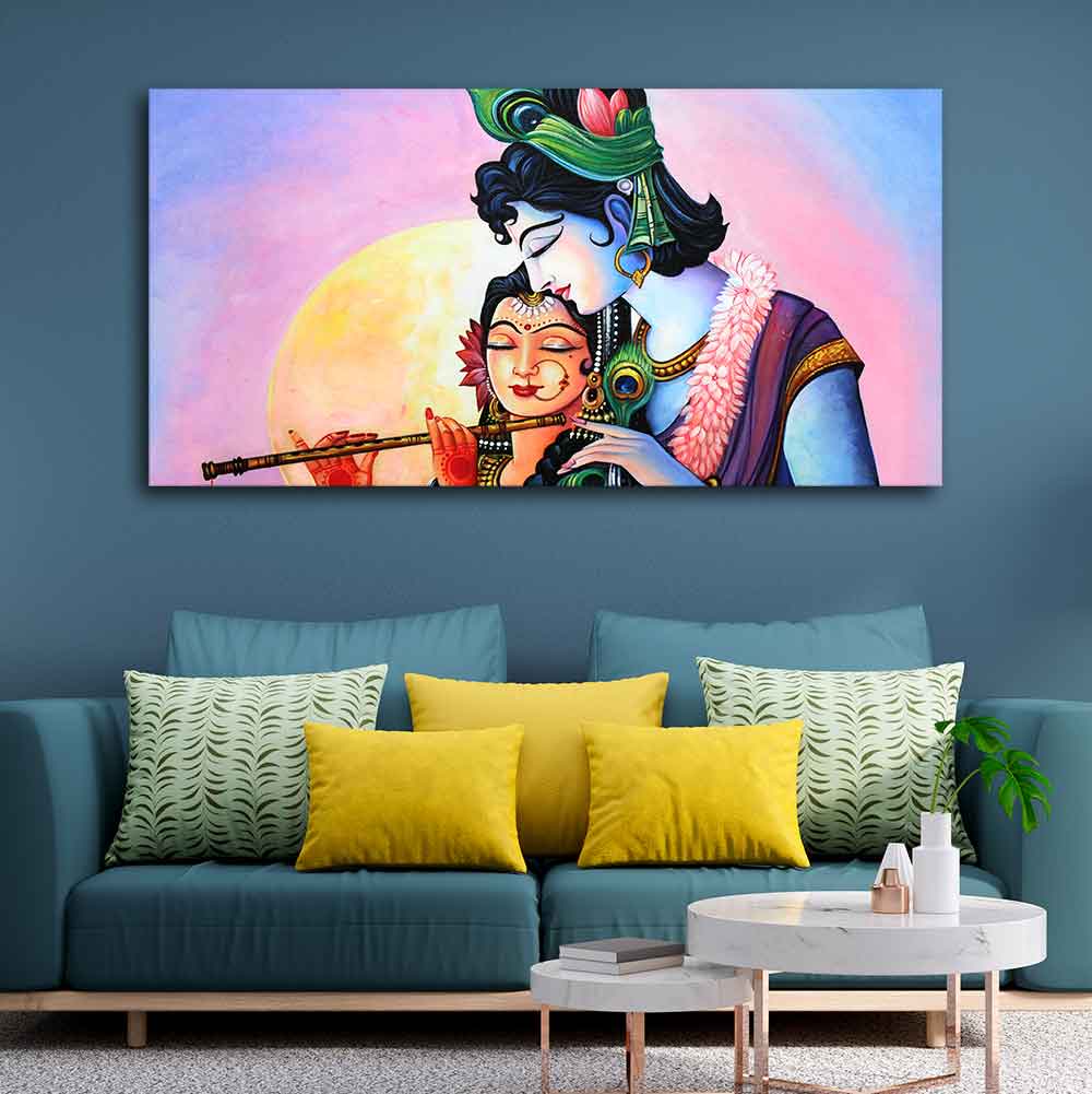 Colorful Wall Painting of Lord Radhe Krishna