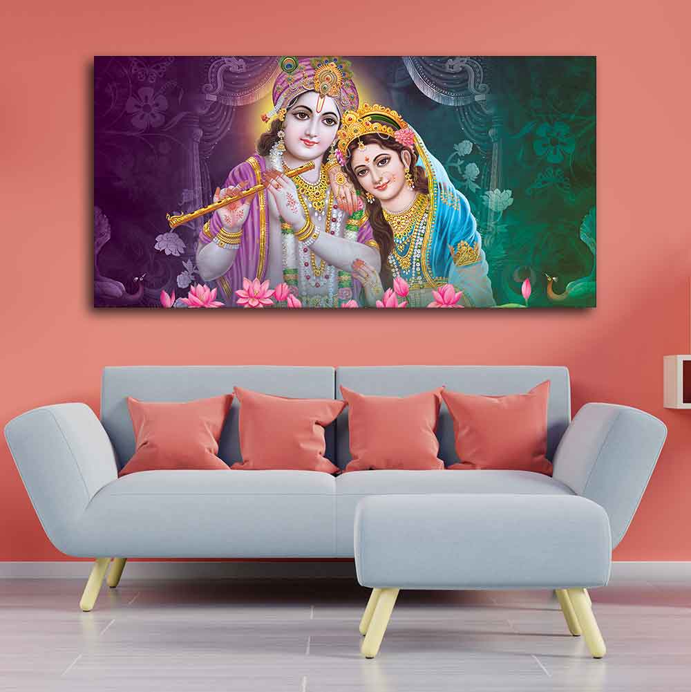 Colorful Wall Painting of Lord Radha Krishna