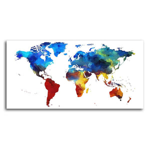 Colorful World Map Premium Wall Painting