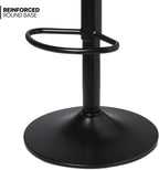 Comfortable Height Adjustable Red Lounge Bar Stools with Black Metal Base