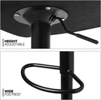 Comfortable Height Adjustable Red Lounge Bar Stools with Black Metal Base