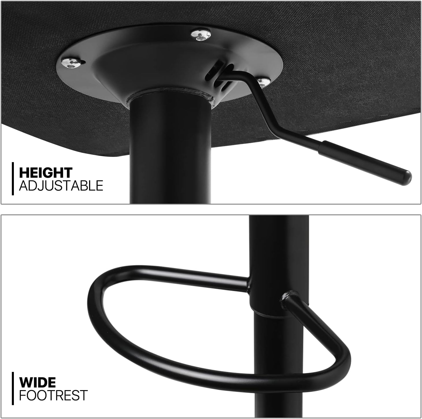 Comfortable Height Adjustable Red Lounge Bar Stools with Black Metal Base