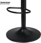Comfortable Height Adjustable Red Lounge Bar Stools with Black Metal Base