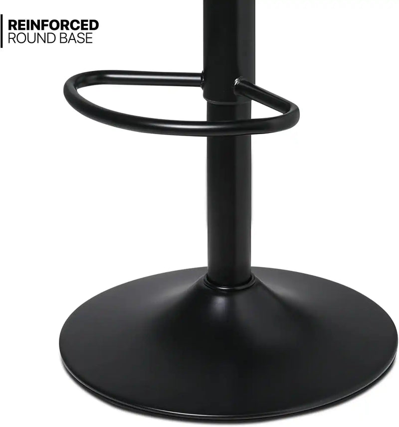 Comfortable Height Adjustable Red Lounge Bar Stools with Black Metal Base