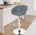 Comfy Back Rest Coral Grey Velvet Bar Stool / Long Chair