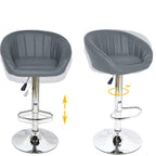 Comfy Back Rest Coral Grey Velvet Bar Stool / Long Chair