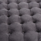 Comfy Square Shape Dark Grey Ottoman with Metal Finish