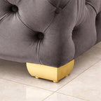 comfy-square-shape-grey-color-velvet-ottoman-with-golden