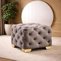 comfy-square-shape-grey-color-velvet-ottoman-with-golden