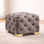comfy-square-shape-grey-color-velvet-ottoman-with-golden