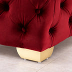 comfy-square-shape-royal-red-velvet-ottoman-with-golden