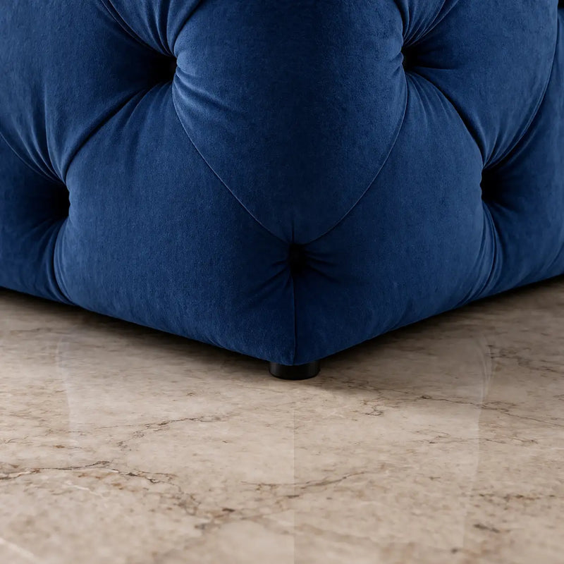 comfy-square-shaped-dark-blue-artistic-design-tufted-velvet-ottoman