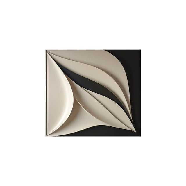 Contemporary 3D Wall Decor in Beige and Black Finish