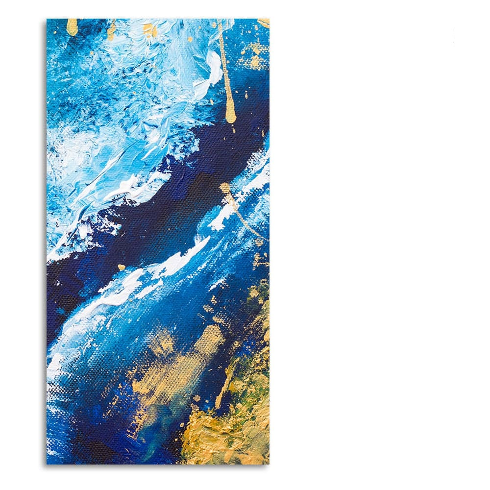 Contemporary Abstract Art Dark Blue Premium Canvas Wall Painting