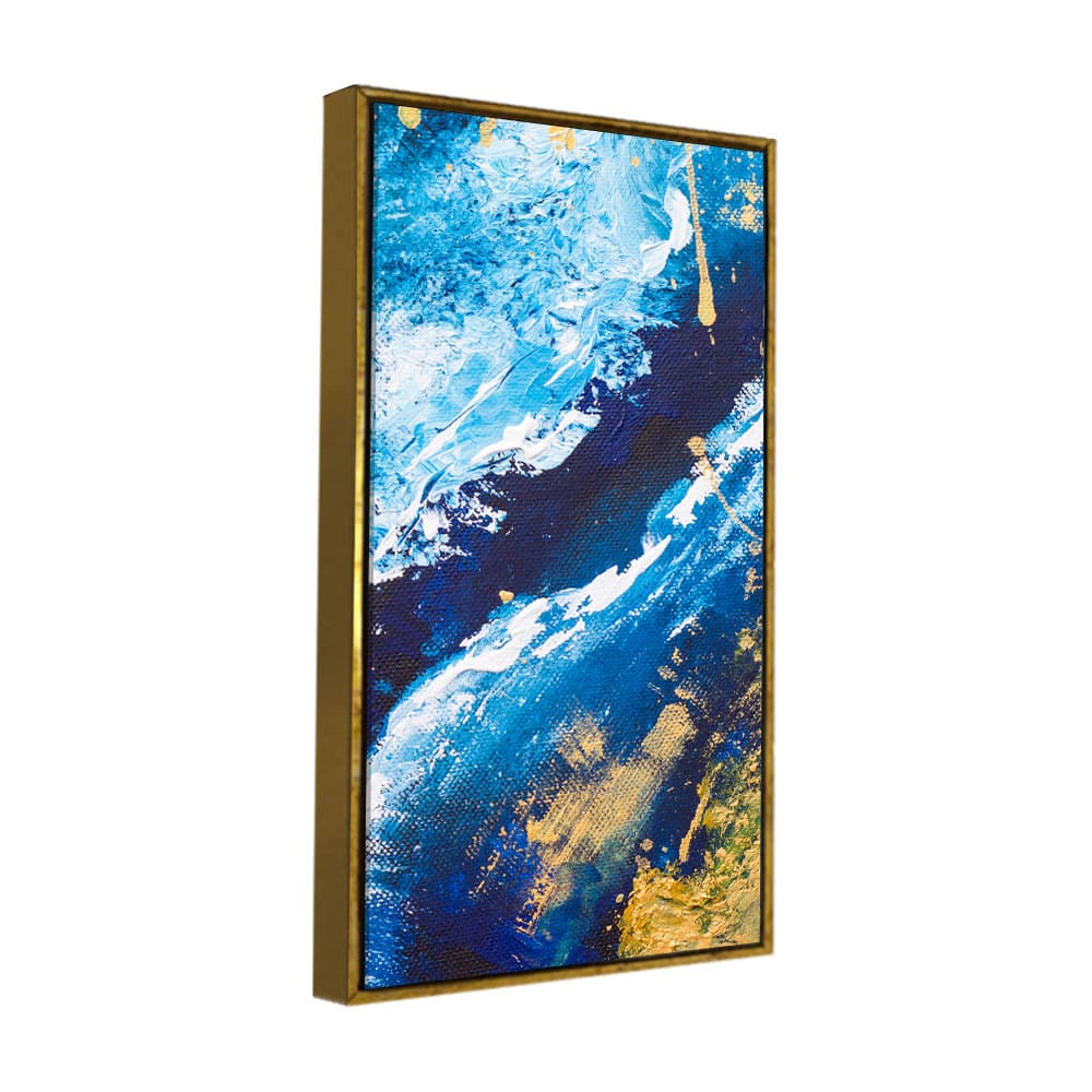 Contemporary Abstract Art Dark Blue Premium Canvas Wall Painting