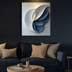 Contemporary Blue and White Petal 3D Wall Art Home Decor