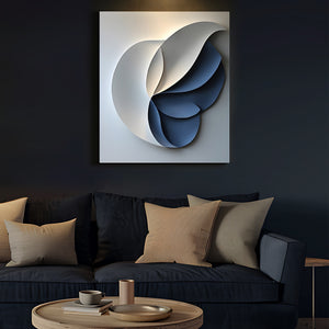 Contemporary Blue and White Petal 3D Wall Art Home Decor