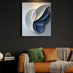 Contemporary Blue and White Petal 3D Wall Art Home Decor