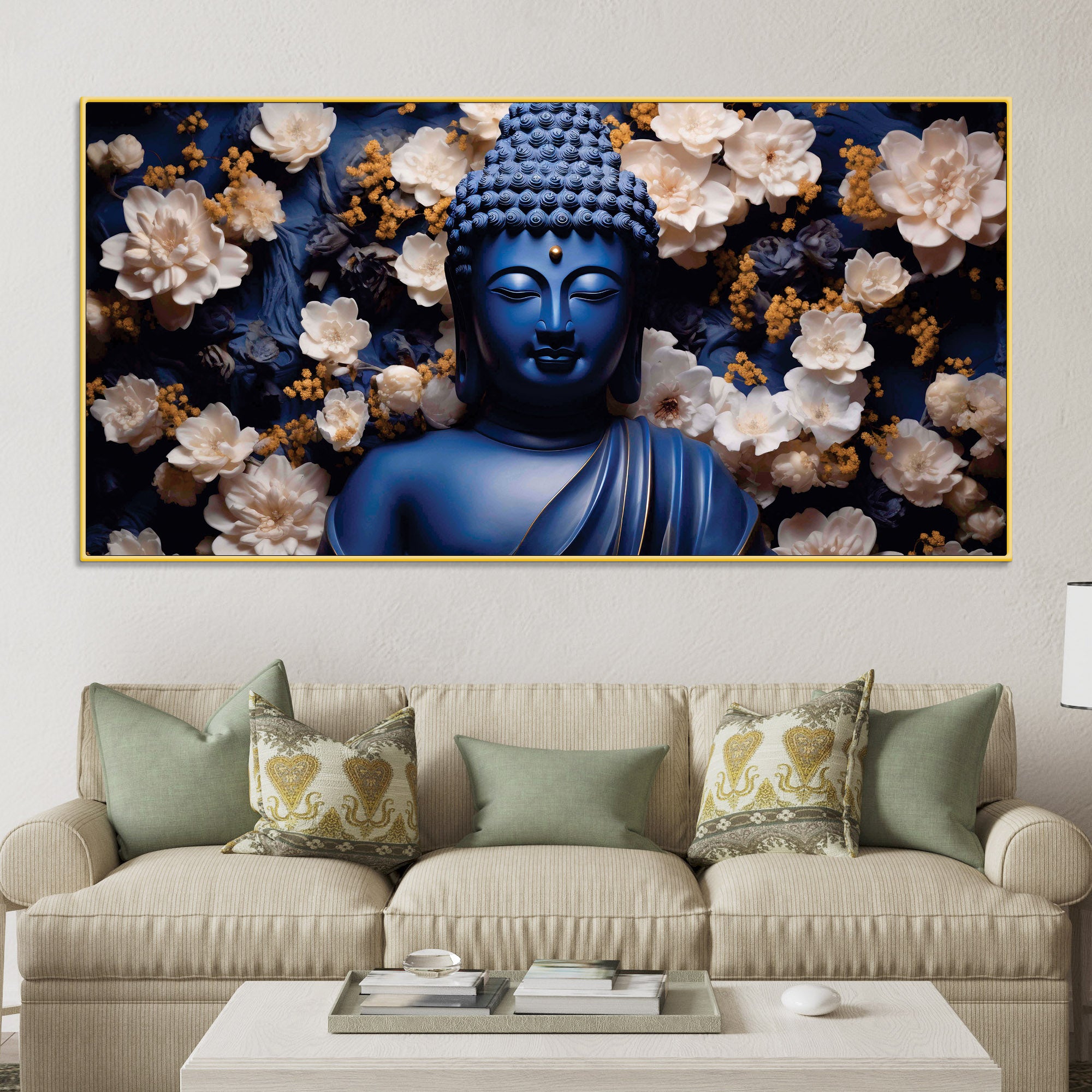 Contemporary Buddha Wall Painting for Home Decor