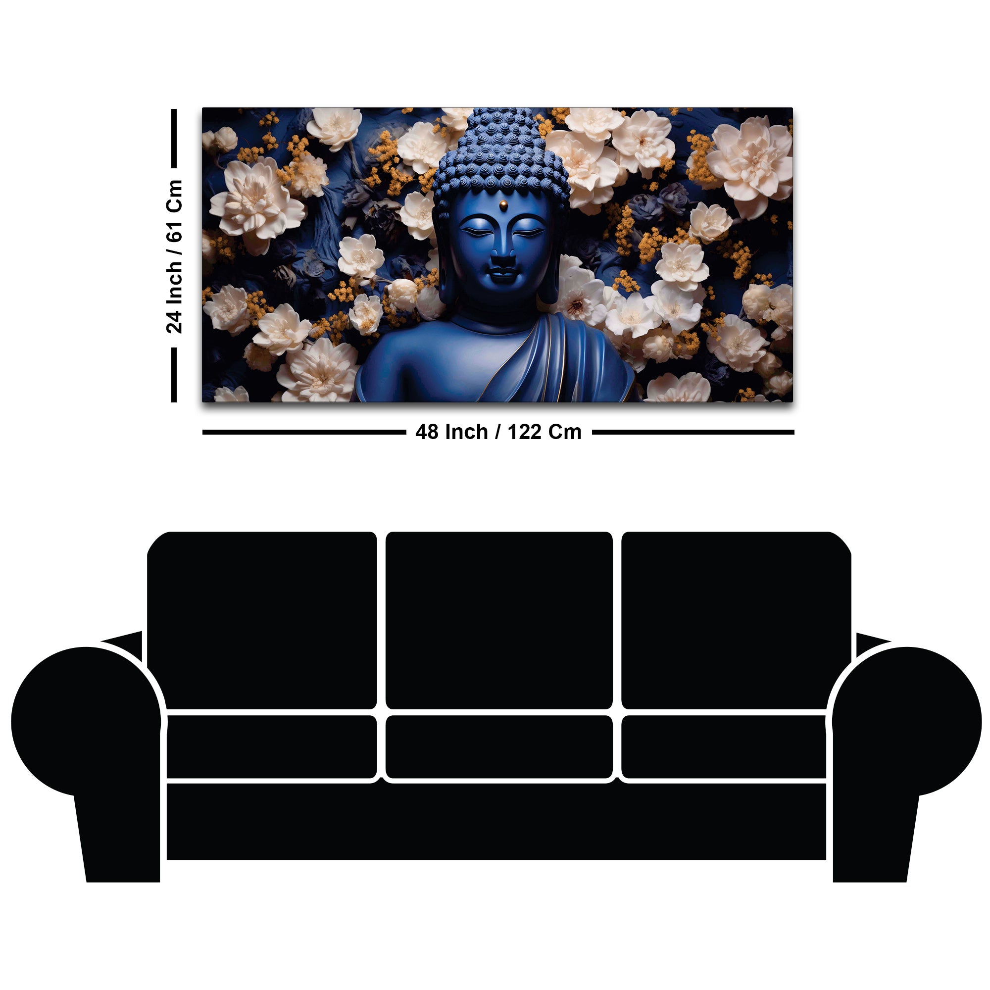 Contemporary Buddha Wall Painting for Home Decor