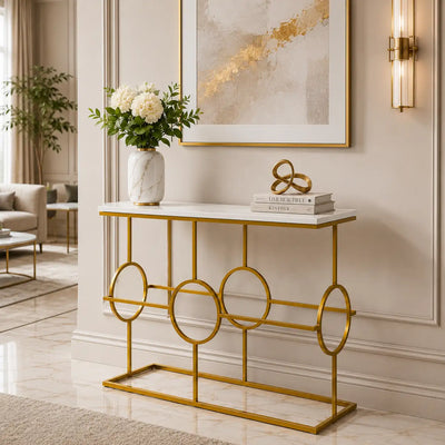 Contemporary Console Table in Geometric Pattern Design