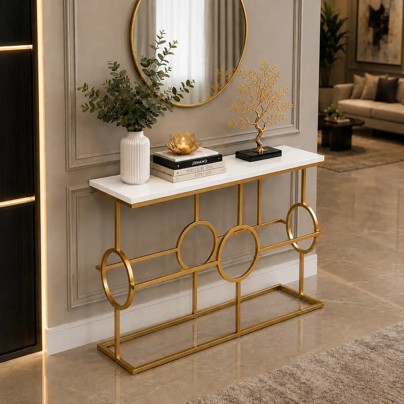 Contemporary Console Table in Geometric Pattern Design