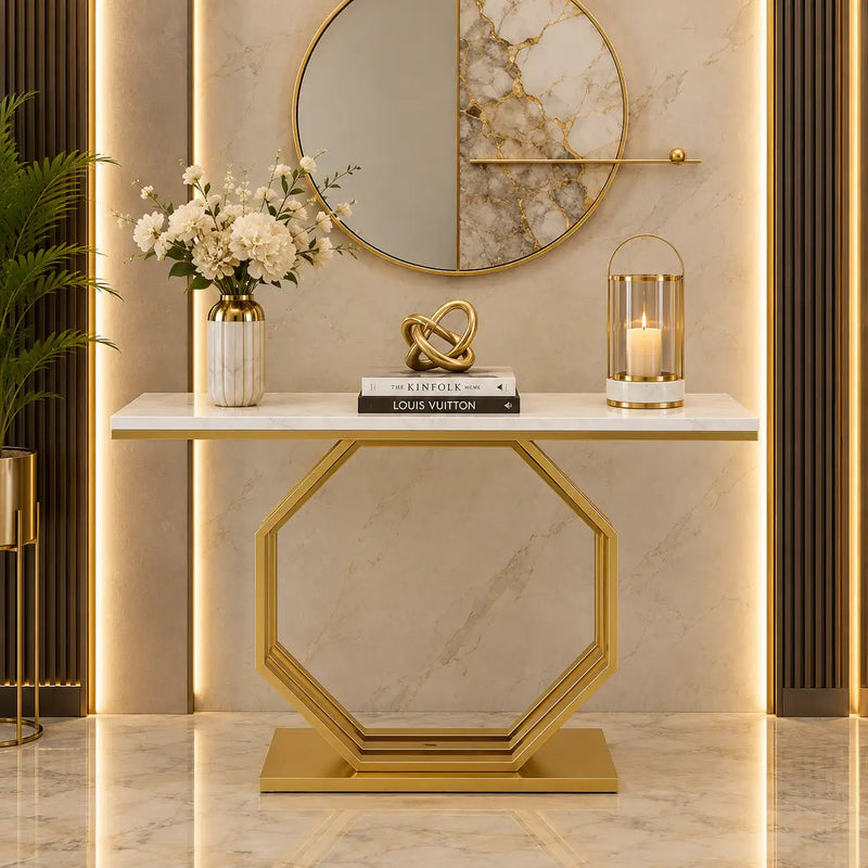 Contemporary Console Table with Bold Geometric Design