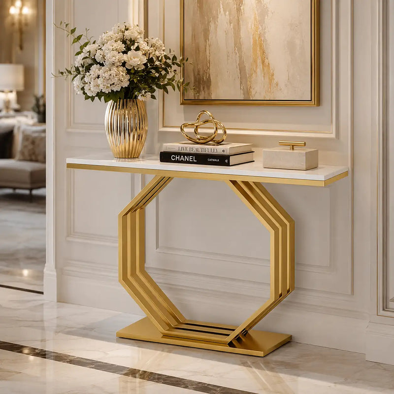 Contemporary Console Table with Bold Geometric Design