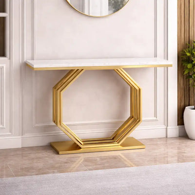 Contemporary Console Table with Bold Geometric Design