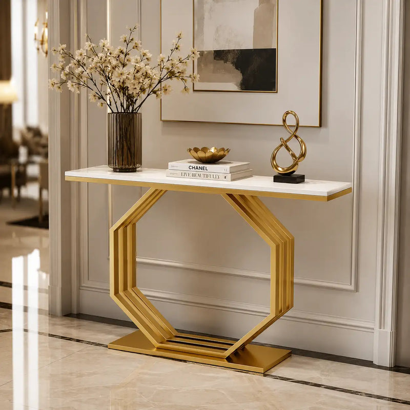 Contemporary Console Table with Bold Geometric Design