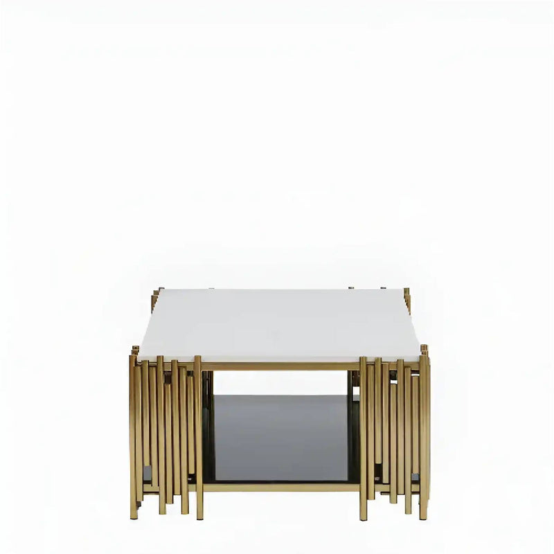 Contemporary Designer Center Table with Dual-Tier Shelving