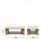 Contemporary Designer Center Table with Dual-Tier Shelving