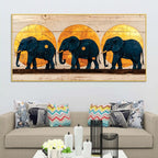 Contemporary Elephant Family Canvas Wall Painting