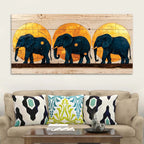 Contemporary Elephant Family Canvas Wall Painting