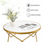 Contemporary Golden Metal Frame Coffee Table - Set of 3