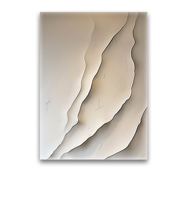 Contemporary Layered Wall Art in Cream and Beige Tones