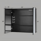 Contemporary LED Vanity Mirror Cabinet with Abstract Border Lighting