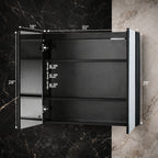 Contemporary LED Vanity Mirror Cabinet with Abstract Border Lighting